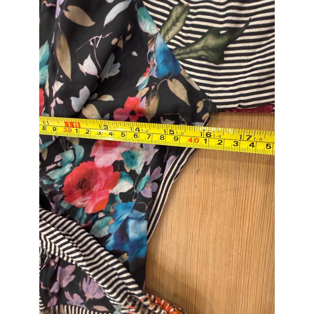 MAHILA by Tolani Annie Botanic Dress Maxi Mixed Print Tie Front Long Sleeve S - Picture 8 of 8